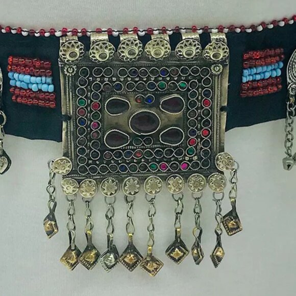 Handmade Kuchi Belly Dance Belt: Vintage Coins & Glass Beads main image 10